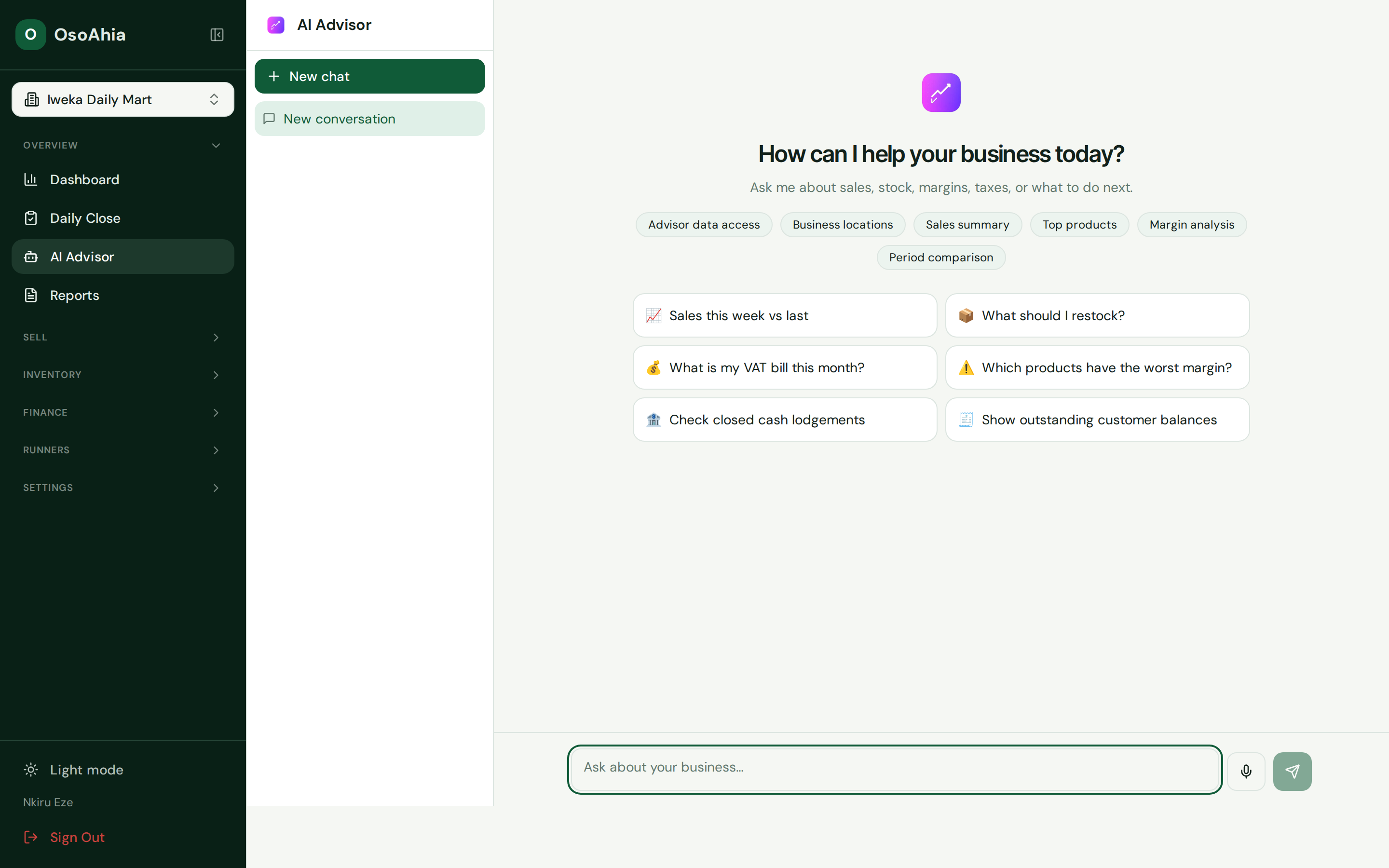 Advisor chat for this shop.
