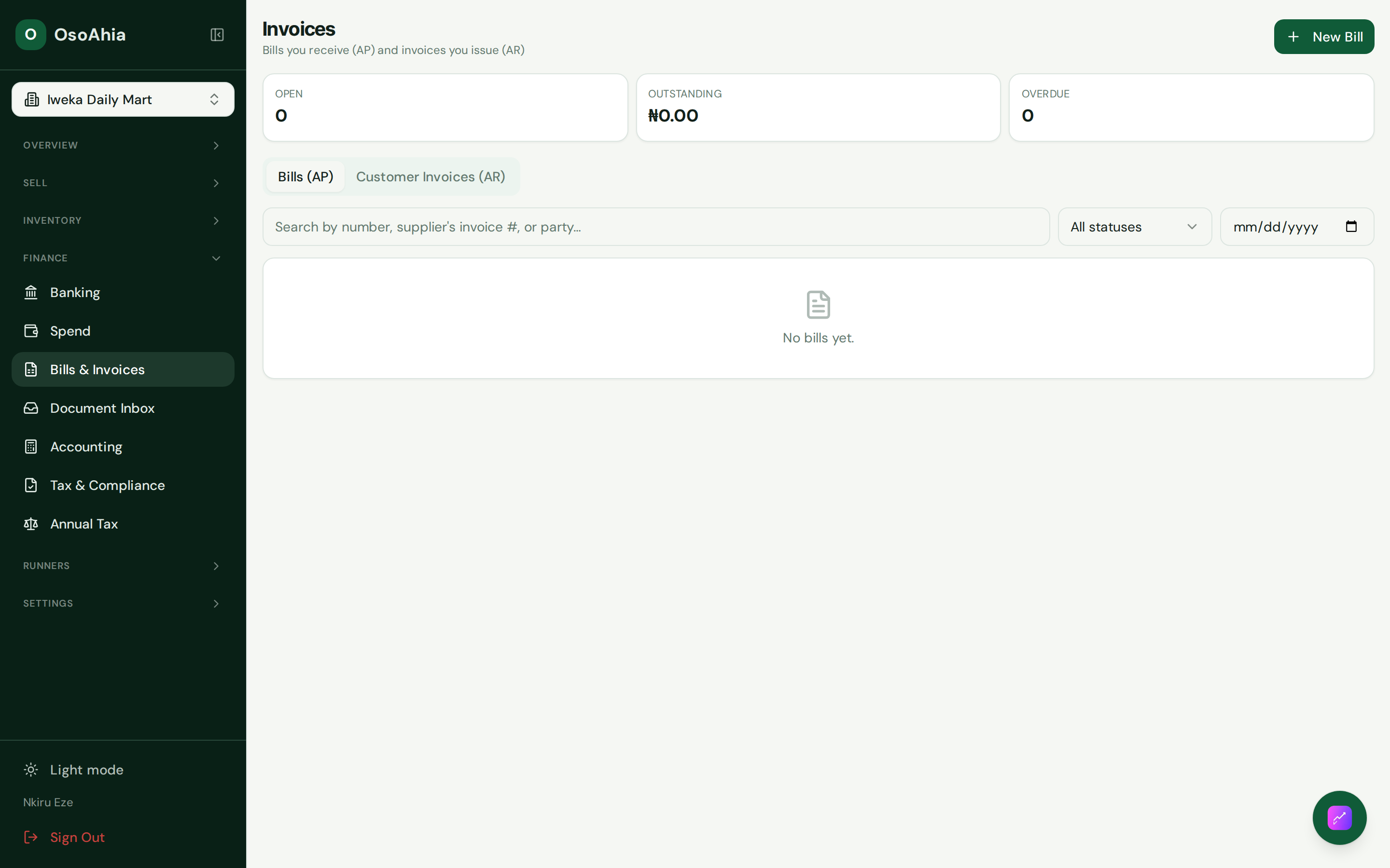 Invoices with Customer Invoices and supplier bills.